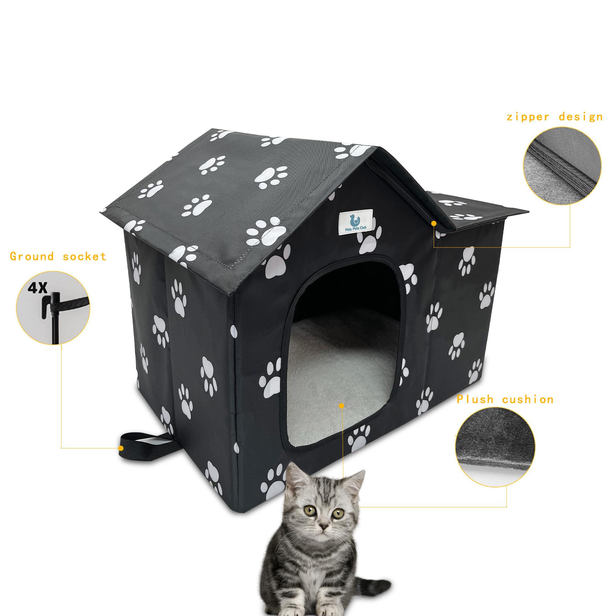 Wholesale Pet House Indoor Outdoor Cat House, Weatherproof Outside Cat Shelter for Feral Cats(圖3)