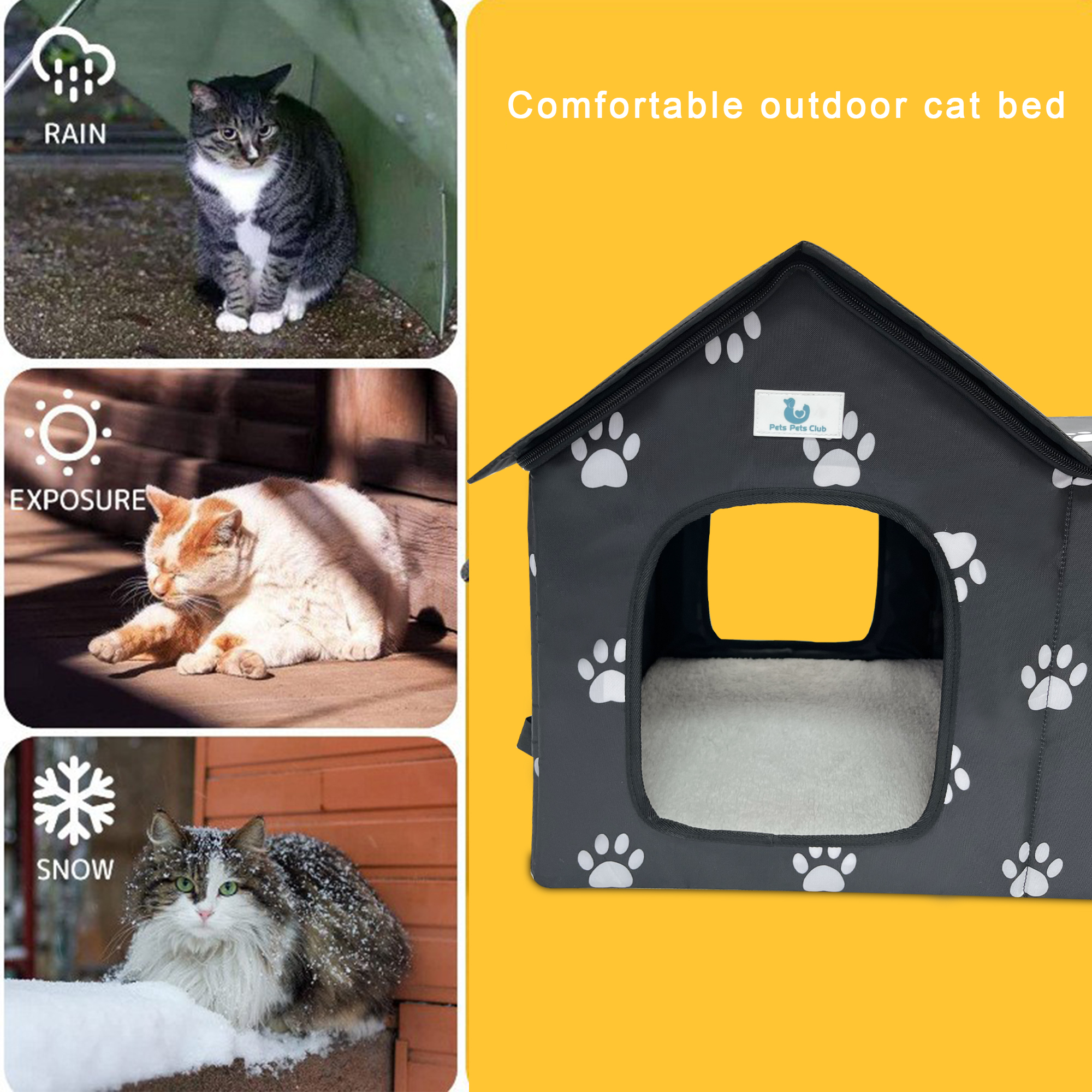 Wholesale Pet House Indoor Outdoor Cat House, Weatherproof Outside Cat Shelter for Feral Cats(圖4)
