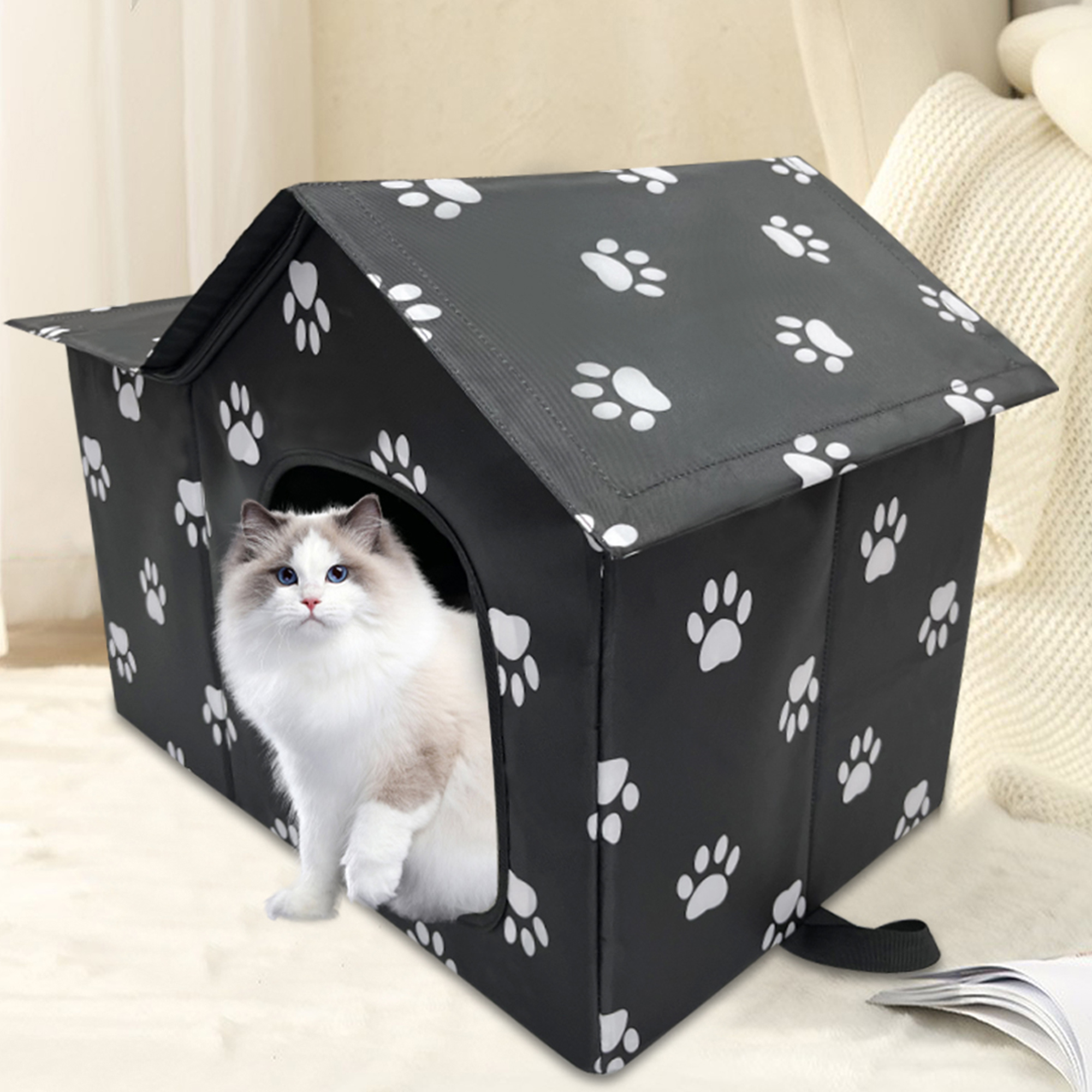 Wholesale Pet House Indoor Outdoor Cat House, Weatherproof Outside Cat Shelter for Feral Cats(圖8)