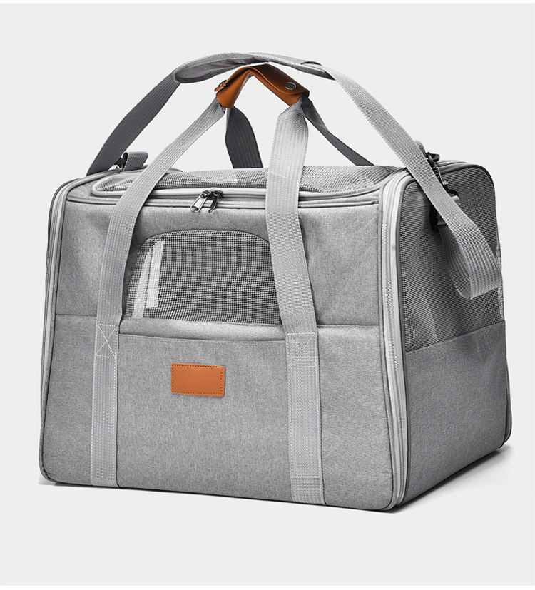 Light Grey Pet Carrier Bag Small-Batch Airline Approved Travel Supplies Zipper Closure Made Oxford (圖11)