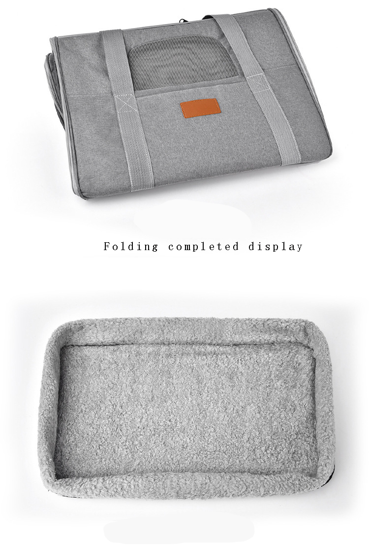  Light Grey Pet Carrier Bag Small-Batch Airline Approved Travel Supplies Zipper Closure Made Oxford (圖7)