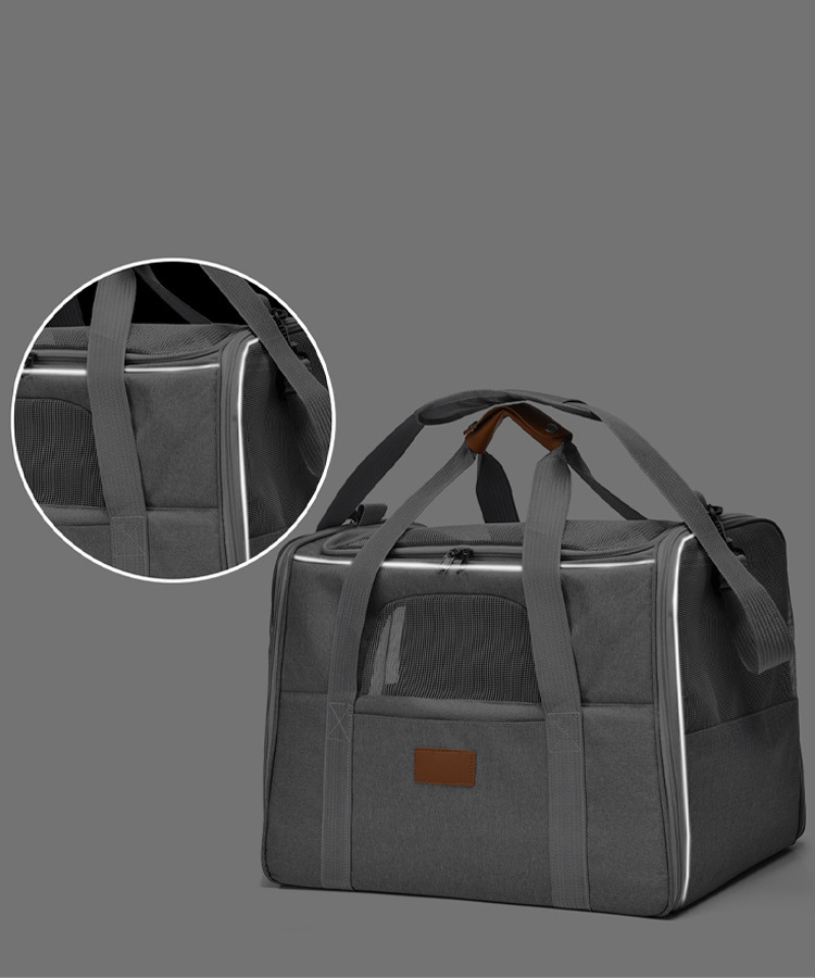  Light Grey Pet Carrier Bag Small-Batch Airline Approved Travel Supplies Zipper Closure Made Oxford (圖9)