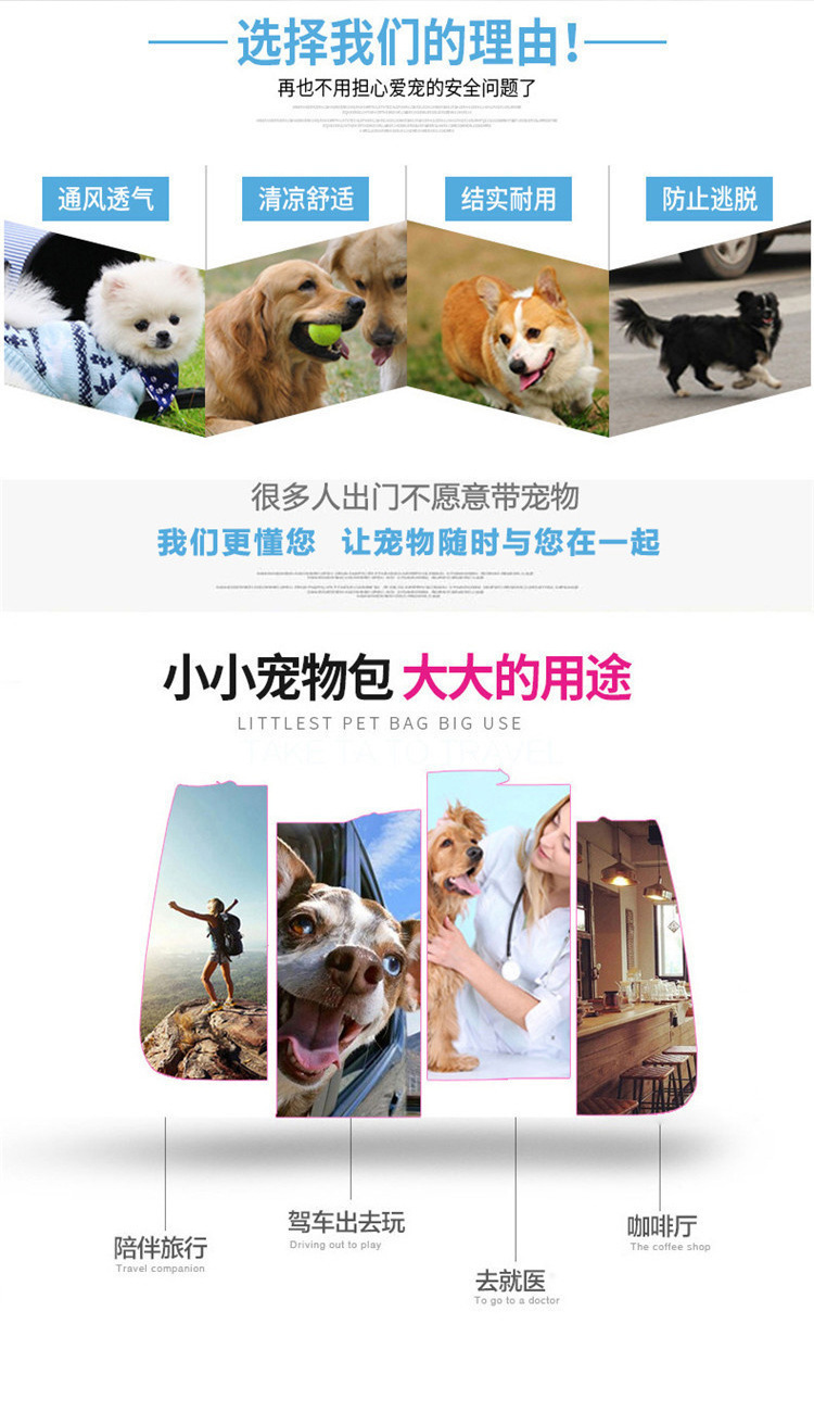 MJ Customized Pet Mesh Backpack Cross border New Cat Bag Breathable Dog Backpack Portable Pet Bag(圖3)